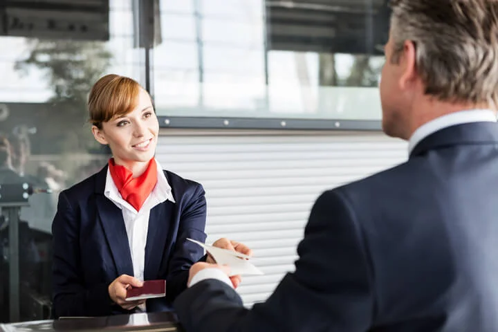 Check-in in a travel hub