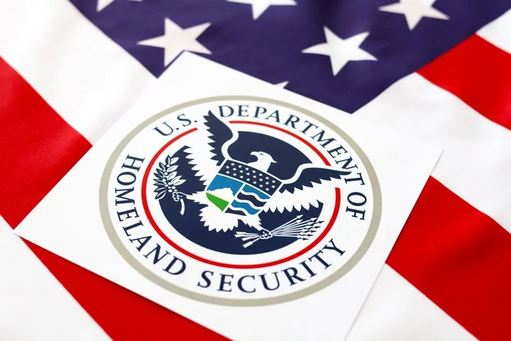 American flag with Homeland security sigil